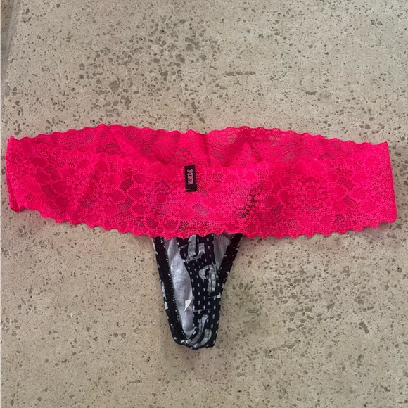 PINK lace waist thong - Picture 4 of 5